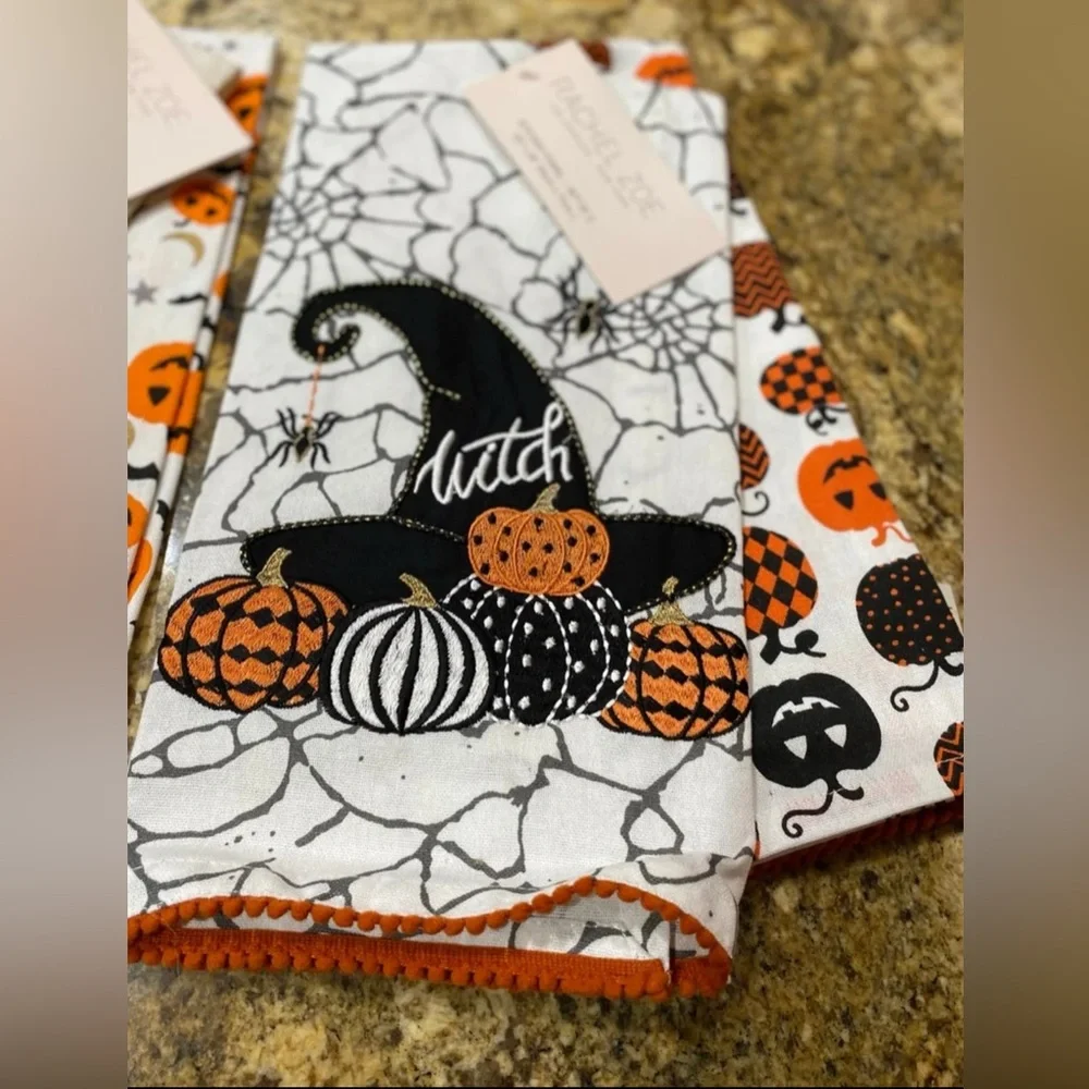 Rachel Zoe Witch and Hocus Pocus Kitchen Towel Bundle Brand New